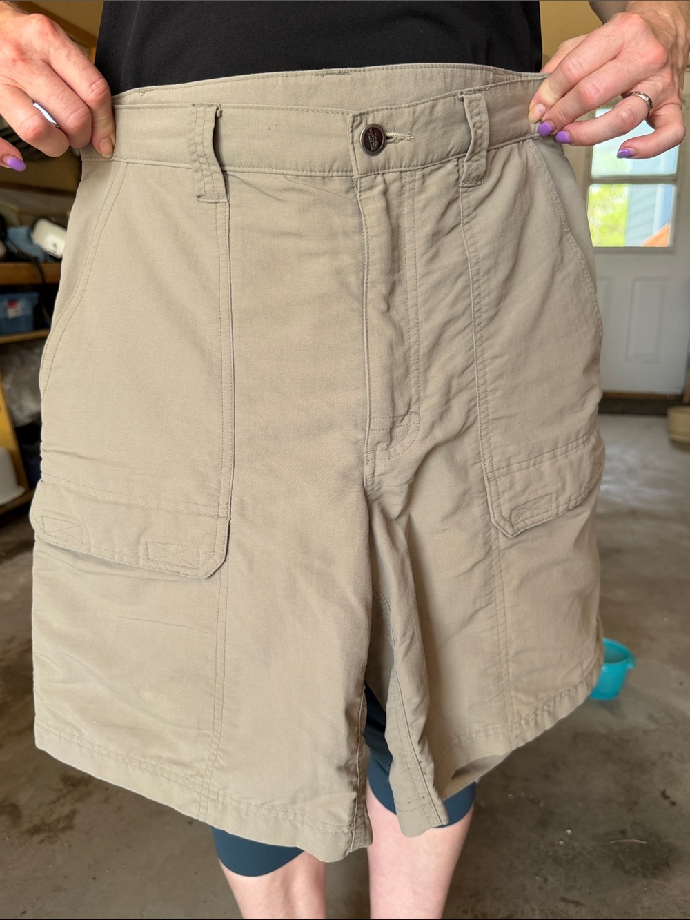 The North Face Tan Cargo Shorts - Utility Pocket Design